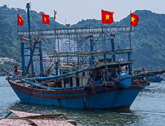 Bateau de pêche aux calmars (lamparo)